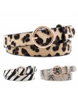 2019 New Fashion pas w lamparcie cętki kobiety wąż Zebra wzór w cętki pas biodrowy PU skóra złoty pierścień paski ze sprzączką d