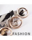 2019 New Fashion pas w lamparcie cętki kobiety wąż Zebra wzór w cętki pas biodrowy PU skóra złoty pierścień paski ze sprzączką d