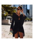 Seksowna narzutka na bikini kobiety strój kąpielowy Cover-up strój kąpielowy bikini Knitting stroje kąpielowe siatka plażowa suk