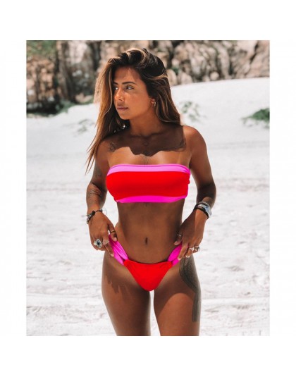Nowe seksowne Bikini Set brazylijskie bikini 2020 stroje kąpielowe kobiety Bandeau kostium kąpielowy damski Push up kostium kąpi