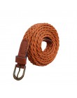 Nowe mody damski pasek krótkie dzianiny cukierkowe kolory Hamp liny pleciony pasek kobiet pas do sukni wysokiej jakości Ceinture