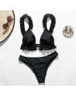 Peachtan seksowne bikini 2020 Mujer stroje kąpielowe kobiety biquinis Feminino kąpiących Ruffles strój kąpielowy push up strój k