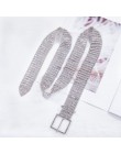 Damski luksusowy Rhinestone szeroki pas srebrny dla kobiet moda talia ślub panny młodej kryształowy diament łańcuch elastyczna p