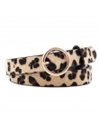 2019 New Fashion pas w lamparcie cętki kobiety wąż Zebra wzór w cętki pas biodrowy PU skóra złoty pierścień paski ze sprzączką d