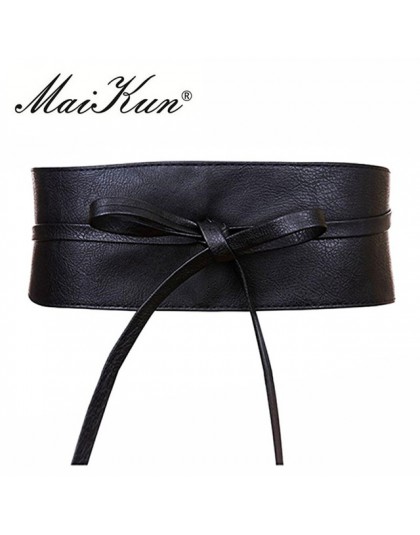 Pasek Boho dla kobiet Bowknot pasek ze sztucznej skóry wokół Obi Style Cinch pas czarny Cummerbund brązowy pas kobiet
