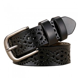Nowe mody szeroki pasek z prawdziwej skóry kobiet bez wiercenia luksusowe pasy jeansowe top damski jakości pasy Hollow Ceinture 