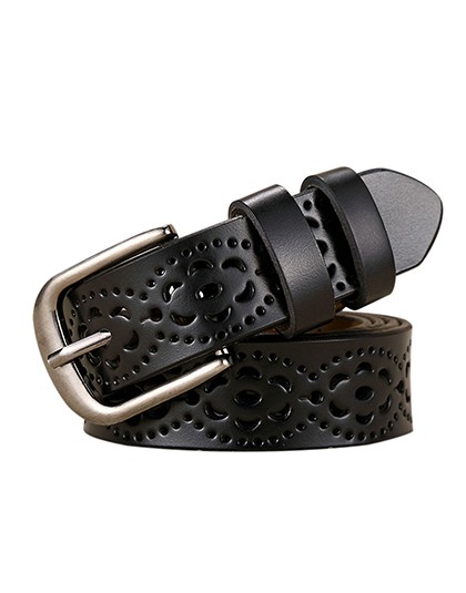 Nowe mody szeroki pasek z prawdziwej skóry kobiet bez wiercenia luksusowe pasy jeansowe top damski jakości pasy Hollow Ceinture 