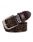 Nowe mody szeroki pasek z prawdziwej skóry kobiet bez wiercenia luksusowe pasy jeansowe top damski jakości pasy Hollow Ceinture 