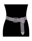 Damski luksusowy Rhinestone szeroki pas srebrny dla kobiet moda talia ślub panny młodej kryształowy diament łańcuch elastyczna p
