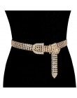 Damski luksusowy Rhinestone szeroki pas srebrny dla kobiet moda talia ślub panny młodej kryształowy diament łańcuch elastyczna p