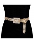 Damski luksusowy Rhinestone szeroki pas srebrny dla kobiet moda talia ślub panny młodej kryształowy diament łańcuch elastyczna p