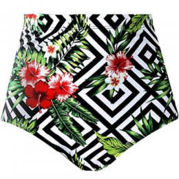 Hirigin wysokiej talii Bikini szorty Plus Size kobiet spodnie strój kąpielowy kwiat Sexy strój kąpielowy 2019 nowych kobiet Biki