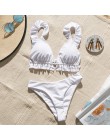 Peachtan seksowne bikini 2020 Mujer stroje kąpielowe kobiety biquinis Feminino kąpiących Ruffles strój kąpielowy push up strój k