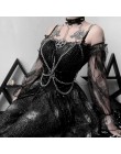 InsGoth Sexy kobiety szelki klatka piersiowa metalowy łańcuszek do spodni Gothic Harajuku pentagramy patchworkowy Streetwear pas