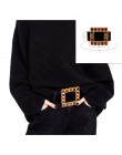 Vintage kolorowy diament kwadratowa klamra paski dla kobiet Faux Leather szeroki czarny pas dżinsy moda damska luksusowy projekt