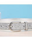 Moda damska brokatowe złote paski kobiece srebrne Pu pas biodrowy wysokiej jakości Cummerbund Ceinture Femme