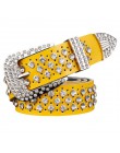 Moda rhinestone oryginalne pasy skórzane dla kobiet luksusowy pas z zapięciem na sprzączkę kobieta jakość druga warstwa skóra by