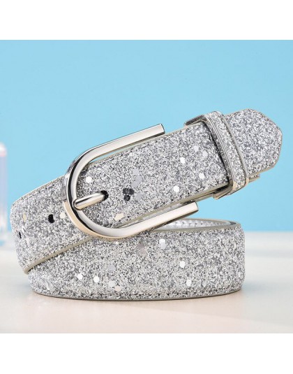 Moda damska brokatowe złote paski kobiece srebrne Pu pas biodrowy wysokiej jakości Cummerbund Ceinture Femme
