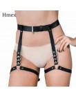 2 sztuk/zestaw PU skórzana uprząż gotycka klatka biustonosz pasy dla kobiet Sexy Bdsm bielizna podwiązki Punk pasy bielizna ciał