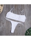 Seksowny nadruk w paski strój kąpielowy kobiety stałe zakrętka tubki strój kąpielowy Bikini wysoko wycięte zestaw Backless stroj