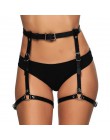 Sexy skórzana szelki bielizna podwiązka kobiety Rock Street łuk pasek PU ciała klatka pasy talii Bondage ograniczenia szelki