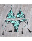 Floral Bikini we wzory zestaw kobiety Sexy paski Patchwork strój kąpielowy wzburzyć brazylijskie stroje kąpielowe strój kąpielow
