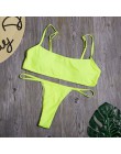 Seksowny nadruk w paski strój kąpielowy kobiety stałe zakrętka tubki strój kąpielowy Bikini wysoko wycięte zestaw Backless stroj