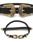 New Hot Fashion Vintage rzeźbiony projekt aluminiowe pasy skórzane dla kobiet trzy klamry pas biodrowy pas wysokiej jakości kobi