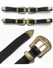 New Hot Fashion Vintage rzeźbiony projekt aluminiowe pasy skórzane dla kobiet trzy klamry pas biodrowy pas wysokiej jakości kobi