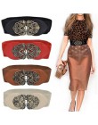 Pas kobiet sukienka z paskiem kobiety moda w stylu Vintage szeroki elastyczny Stretch klamra pas biodrowy pas ceinture femme rie