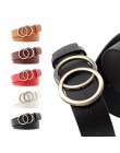 OLOME czarny czerwony podwójne okrągłe klamry kobiet pas biodrowy kobiet Riem Cinto Feminino Ceinture Femme Cinturon Mujer Haraj