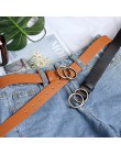 Moda Faux Leather podwójny pierścień klamra miękka dekoracja w stylu vintage Casual dokręcić cały mecz lekki długi pasek kobiet 