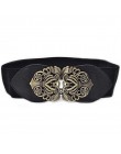Pas kobiet sukienka z paskiem kobiety moda w stylu Vintage szeroki elastyczny Stretch klamra pas biodrowy pas ceinture femme rie