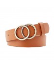 Moda Faux Leather podwójny pierścień klamra miękka dekoracja w stylu vintage Casual dokręcić cały mecz lekki długi pasek kobiet 