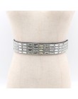 Kobieta pas biodrowy modne Bling Handmade Rhinestone inkrustowane elastyczne błyszczące na sukienki damskie płaszcz koszula szer