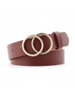 Moda Faux Leather podwójny pierścień klamra miękka dekoracja w stylu vintage Casual dokręcić cały mecz lekki długi pasek kobiet 
