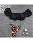 In-x solidna biała falbana kostium kąpielowy damski Bandeau bikini 2020 strój kąpielowy z krótkim rękawem kobiety strona krawato