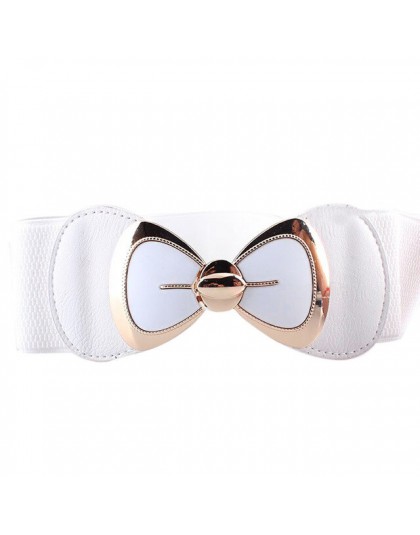 Kobiety pas moda Bowknot klamra pas rocznika szerokie paski dla kobiet elastyczna rozciągliwa talia pas ceinture femme A9