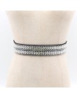 Kobieta pas biodrowy modne Bling Handmade Rhinestone inkrustowane elastyczne błyszczące na sukienki damskie płaszcz koszula szer