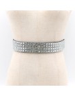 Kobieta pas biodrowy modne Bling Handmade Rhinestone inkrustowane elastyczne błyszczące na sukienki damskie płaszcz koszula szer