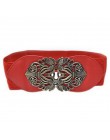 Pas kobiet sukienka z paskiem kobiety moda w stylu Vintage szeroki elastyczny Stretch klamra pas biodrowy pas ceinture femme rie