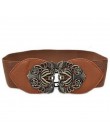 Pas kobiet sukienka z paskiem kobiety moda w stylu Vintage szeroki elastyczny Stretch klamra pas biodrowy pas ceinture femme rie