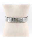 Kobieta pas biodrowy modne Bling Handmade Rhinestone inkrustowane elastyczne błyszczące na sukienki damskie płaszcz koszula szer