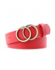OLOME czarny czerwony podwójne okrągłe klamry kobiet pas biodrowy kobiet Riem Cinto Feminino Ceinture Femme Cinturon Mujer Haraj