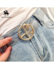 NO. ONEPAUL najlepszy pasek damski moda skóra metalowe serce pas z zapięciem na sprzączkę strona dekoracji sukni okrągła klamra 