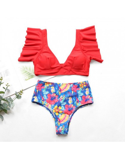 INGAGA Bikini 2020 strój kąpielowy na jedno ramię wzburzyć stroje kąpielowe kobiety solidna damska strój kąpielowy maillot de ba