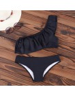 INGAGA Bikini 2020 strój kąpielowy na jedno ramię wzburzyć stroje kąpielowe kobiety solidna damska strój kąpielowy maillot de ba