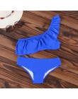 INGAGA Bikini 2020 strój kąpielowy na jedno ramię wzburzyć stroje kąpielowe kobiety solidna damska strój kąpielowy maillot de ba