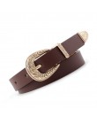 OLOME Vintage 1.8cm szeroki etniczne boho pas skórzany kobiety brązowy czarny biały złoty klamra grzywny pas biodrowy panie kobi