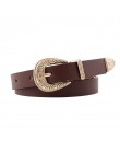 OLOME Vintage 1.8cm szeroki etniczne boho pas skórzany kobiety brązowy czarny biały złoty klamra grzywny pas biodrowy panie kobi
